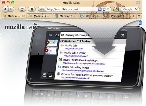 Mozilla Weave screenshot (481 pix)
