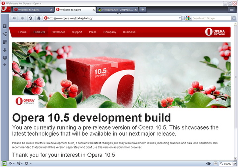 Opera 10.50 alpha screenshot (481 pix) Opera 10.50 alpha screenshot (481 pix)