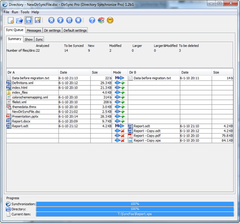 DirSync Pro screenshot (481 pix)
