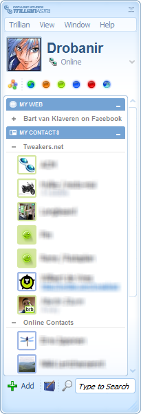 Trillian Astra 4.1 build 24 screenshot (481 pix)