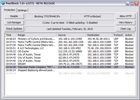 PeerBlock screenshot (481 pix)