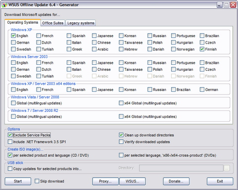 WSUS Offline Update 6.4 screenshot
