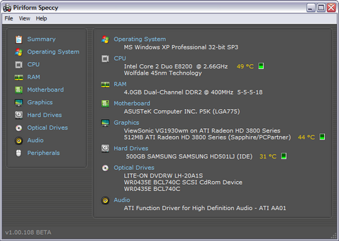 Speccy screenshot (481 pix)