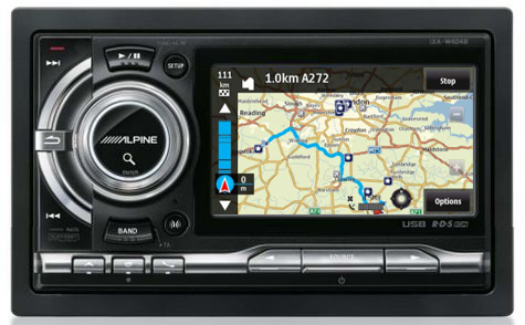 Mockup: Alpine-product met Ovi Maps