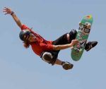 Shaun White op een skateboard