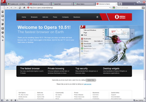 Opera 10.51 screenshot (481 pix)