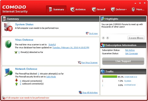 Comodo Internet Security 4.0 screenshot