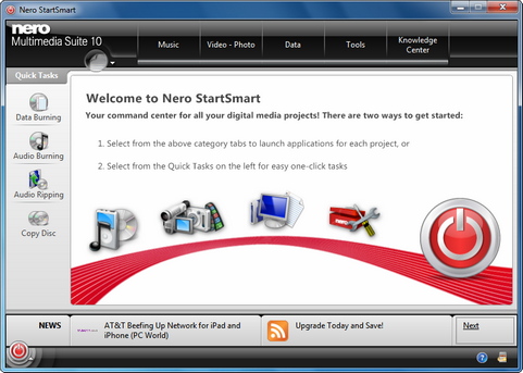 Nero Multimedia Suite 10 screenshot 