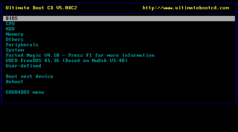 Ultimate Boot CD 5.0 RC2 screenshot (481 pix)