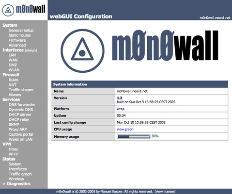 M0n0wall screenshot