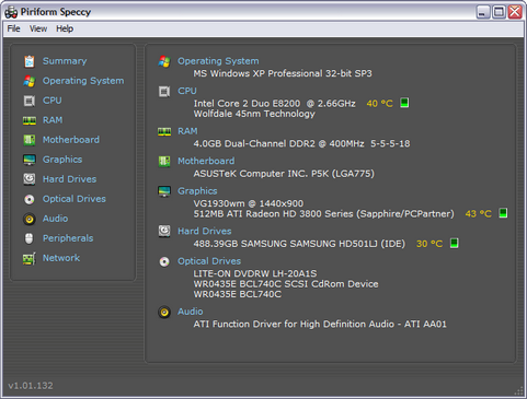 Speccy 1.01 build 132 screenshot (481 pix)
