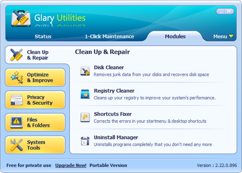 Glary Utilities screenshot (481 pix)