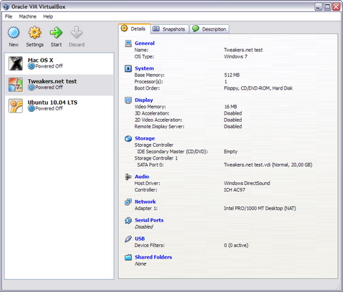 VirtualBox 3.2.0 screenshot (481 pix)
