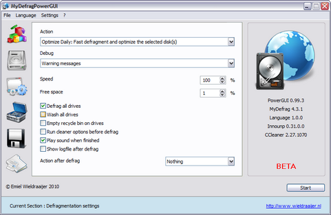 MyDefragPowerGUI 0.99.3 bèta screenshot (481 pix)
