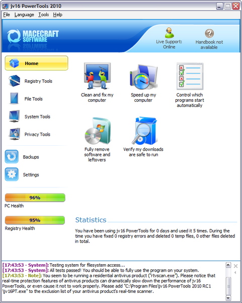 jv16 PowerTools 2010 RC1 screenshot (481 pix)