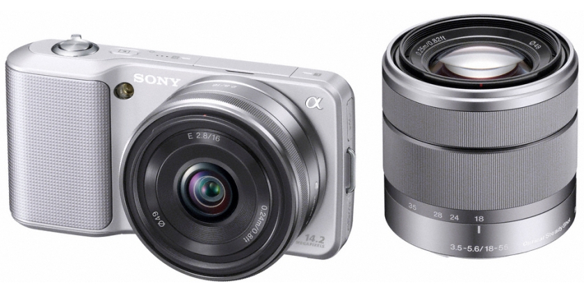 美品　SONY α NEX-3、SEL1855、SEL16F28 セット Sony NEX-3D + 16mm f/2.8 Pancake Lens + 18-55mm f/3.5-5.6 OSS
