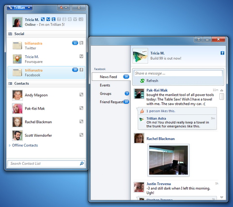Trillian Astra 5.0 screenshot (481 pix)