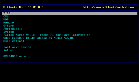 Ultimate Boot CD 5.0.3 screenshot (481 pix)