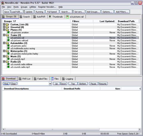 NewsBin Pro 5.57 build 9821 screenshot (481 pix)
