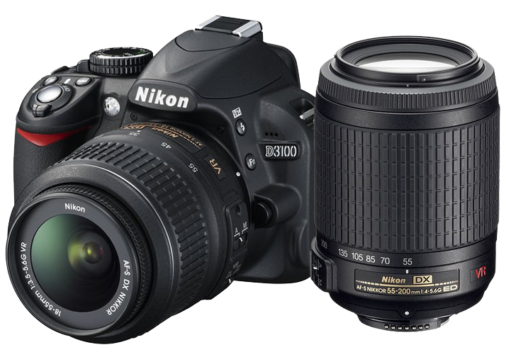 D3100 本体 AF-S NIKKOR 18-55mm/55-200mm Nikon D3100 + AF-S DX 18-55mm f3.5-5.6G II + AF-S DX 55-200mm f4