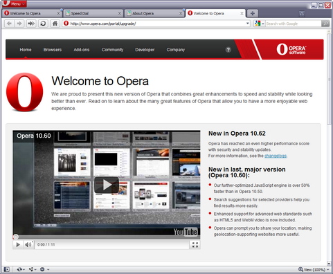 Opera 10.62 screenshot (481 pix)