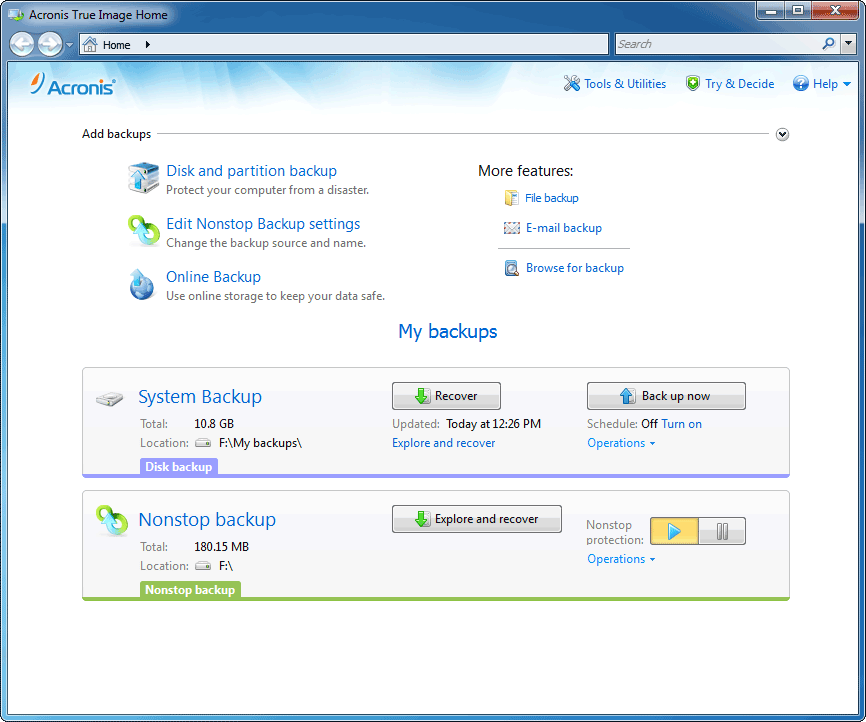 acronis true image home update for windows 10