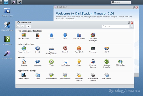 Synology Disk Station Manager 3.0 screenshot