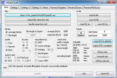 HC Encoder screenshot