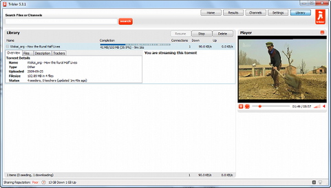 Tribler 5.3.1 screenshot (481 pix)