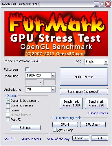 FurMark 1.9.0 screenshot