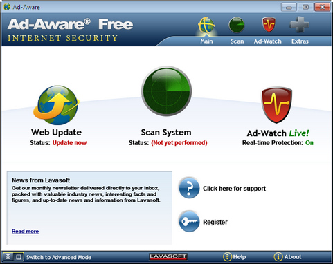 Ad-Aware 9.0 screenshot (481 pix)