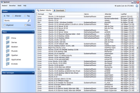 Spotnet screenshot