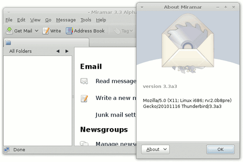 Mozilla Thunderbird 3.3 alpha screenshot (481 pix)