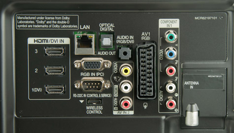 LG LE5500 aansluitingen