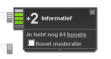 Moderatiepopup met boostpunten