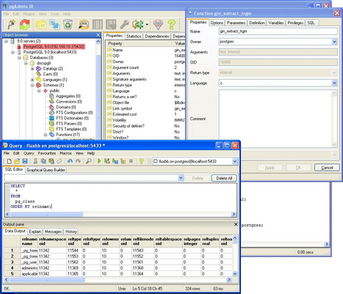 PostgreSQL screenshot