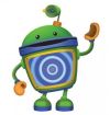 Op Android-robot gelijkend karakter uit Nickelodeon-serie Umizoomi; robot die videobelt