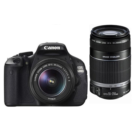 Canon EOS 600D + EF-S 18-55mm IS II + EF-S 55-250mm IS Zwart