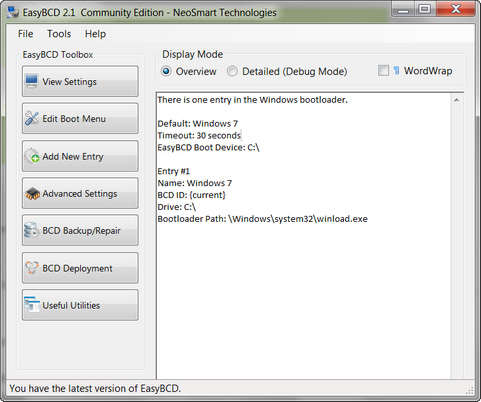 EasyBCD 2.1 screenshot (481 pix)