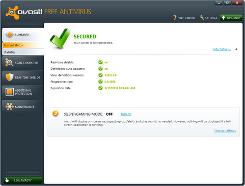 Avast Pro Antivirus 6.0 screenshot