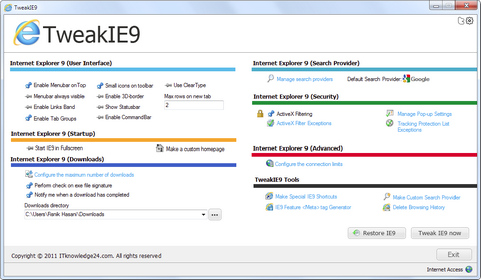 TweakIE9 2.0 screenshot