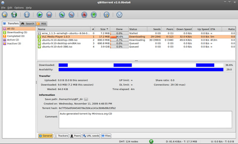 qBittorrent screenshot