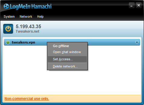 Hamachi 2.1.0.124 screenshot (481 pix)