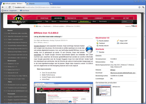 SRWare Iron screenshot