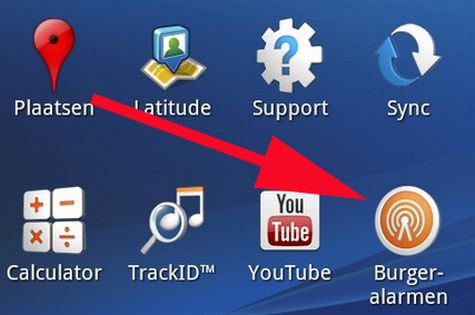 App Burgeralarmen voor NL Alert in firmware Sony Ericsson Xperia Arc