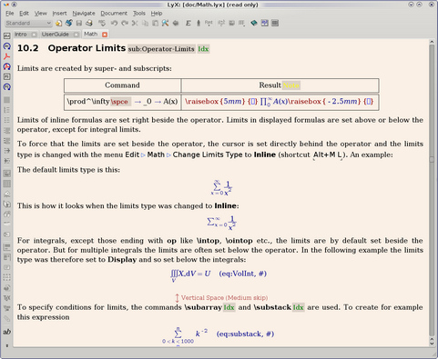 LyX screenshot