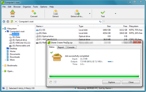 PeaZip screenshot (481 pix)