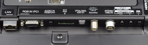 LG LW980s aansluitingen onderkant