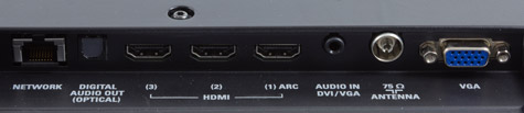 Philips 42PFL7606 aansluitingen onderkant