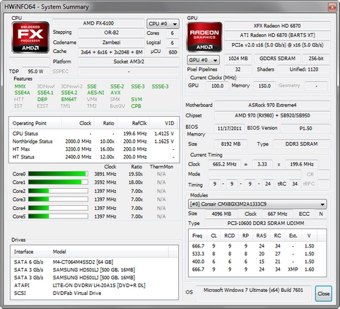 HWiNFO64 3.91 build 1470 screenshot